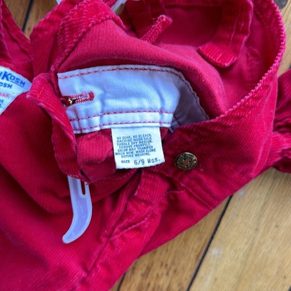 Vintage Oshkosh Baby Boys Red Corduroy Footed Overalls - Picture 6 of 8